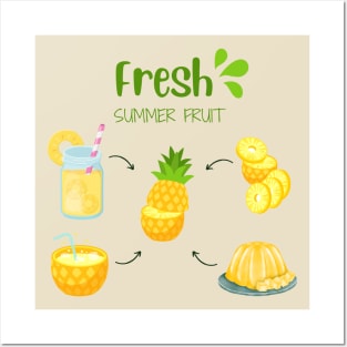 Pineapple Fresh Summer Fruit Posters and Art